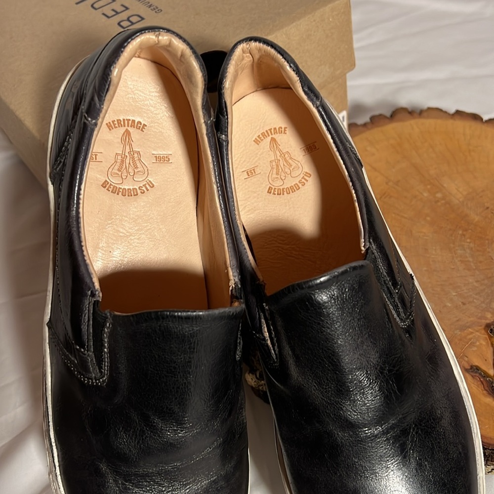 BED|STU HERMIONE Slip On Leather Shoes, Black Rustic, Women's size 10 with Box - Picture 6 of 16
